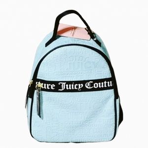 Juicy Couture Word Search Blue Our Zips Say It All Backpack NEW WITH TAGS!!!